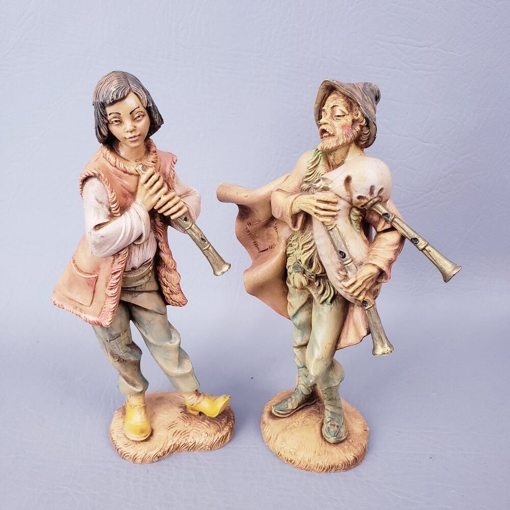Fontanini Nativity Musicians "Daniel with Flute" #338 & Josiah the Bagpiper #329